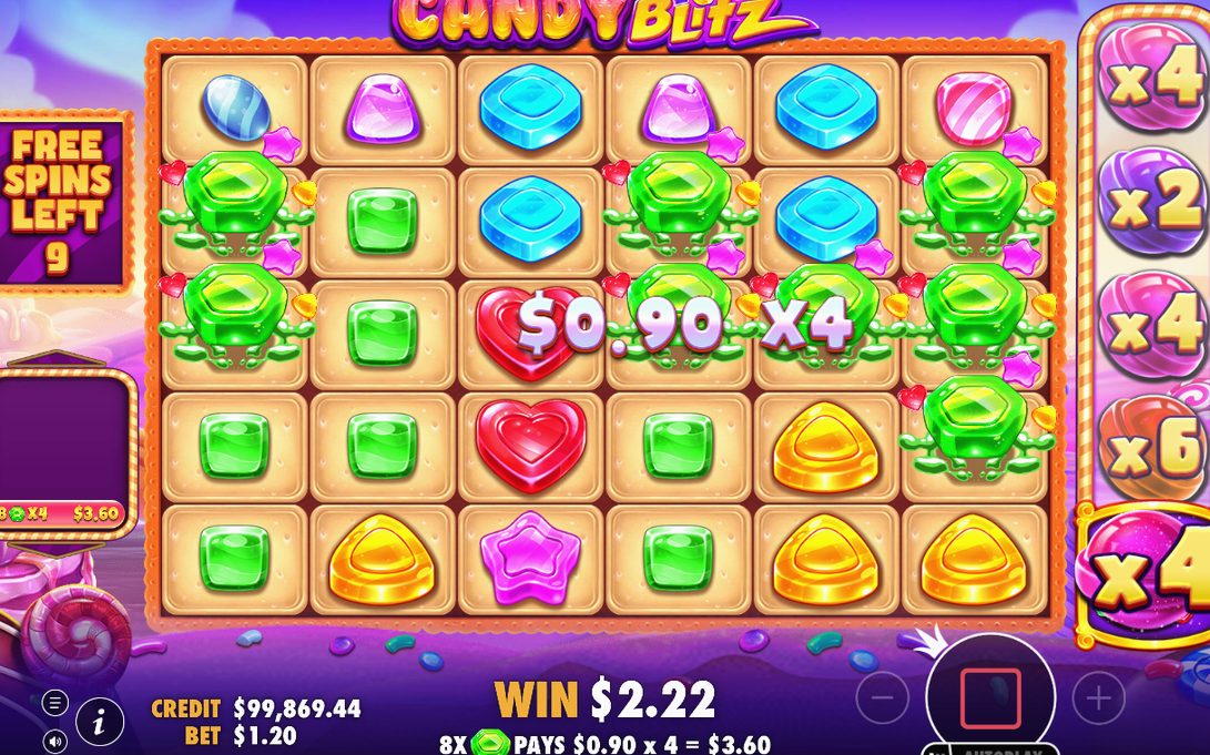 Purple night sky background during Free Spins