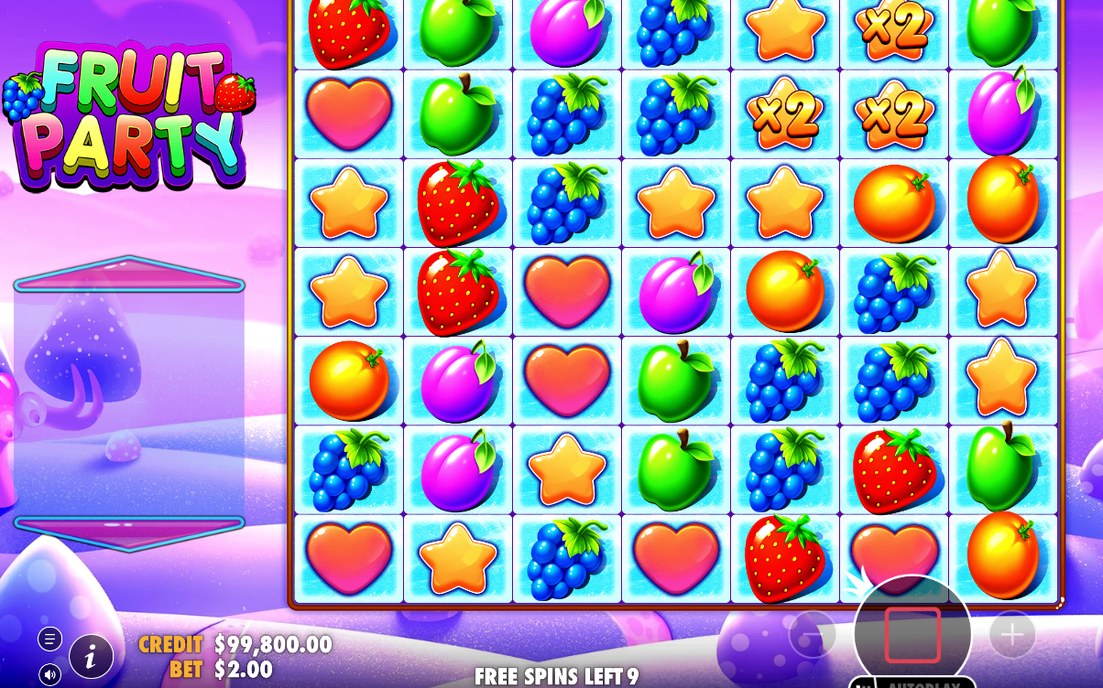 Free Spins round on a night-time candy-land background